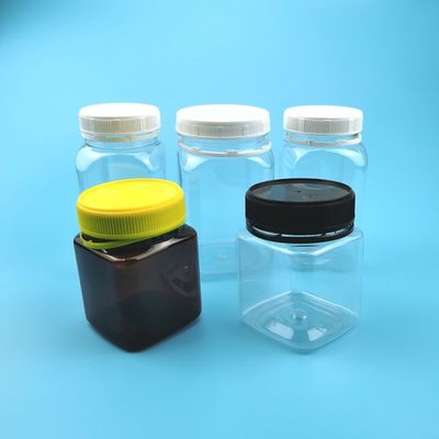 Plastiksüßigkeits-Gläser Amber Bottle Square Child Proofs 400ml