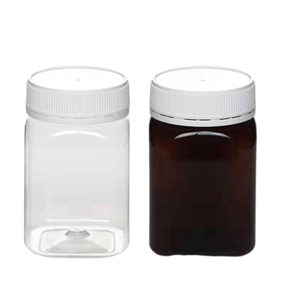 Glas-luftloses Quadrat Honey Bottle With Lid BPA-freie Plastiknahrung320ml