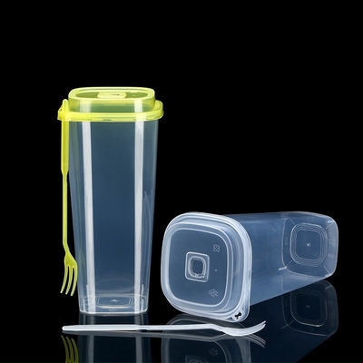 Quadrat-Wegwerfplastikschalen mit Blasen-Tee-Schalen-kundenspezifischem Logo der Deckel-22oz