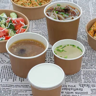 Freundliches Eco 100% nehmen Kraftpapier heraus, um zu gehen Suppenschüsseln mit Deckel