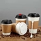 doppel-wandige Papier12oz kaffeetassen mit den Deckeln und Strohen Wegwerf