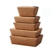 Die quadratische Kraftpapier-Pappe zu gehen packt Takeway-Nahrungsmittelkasten ein